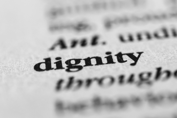 Ar Holistic Therapy - Bradford - A close up of the word dignity, symbolizing respect, in a dictionary.